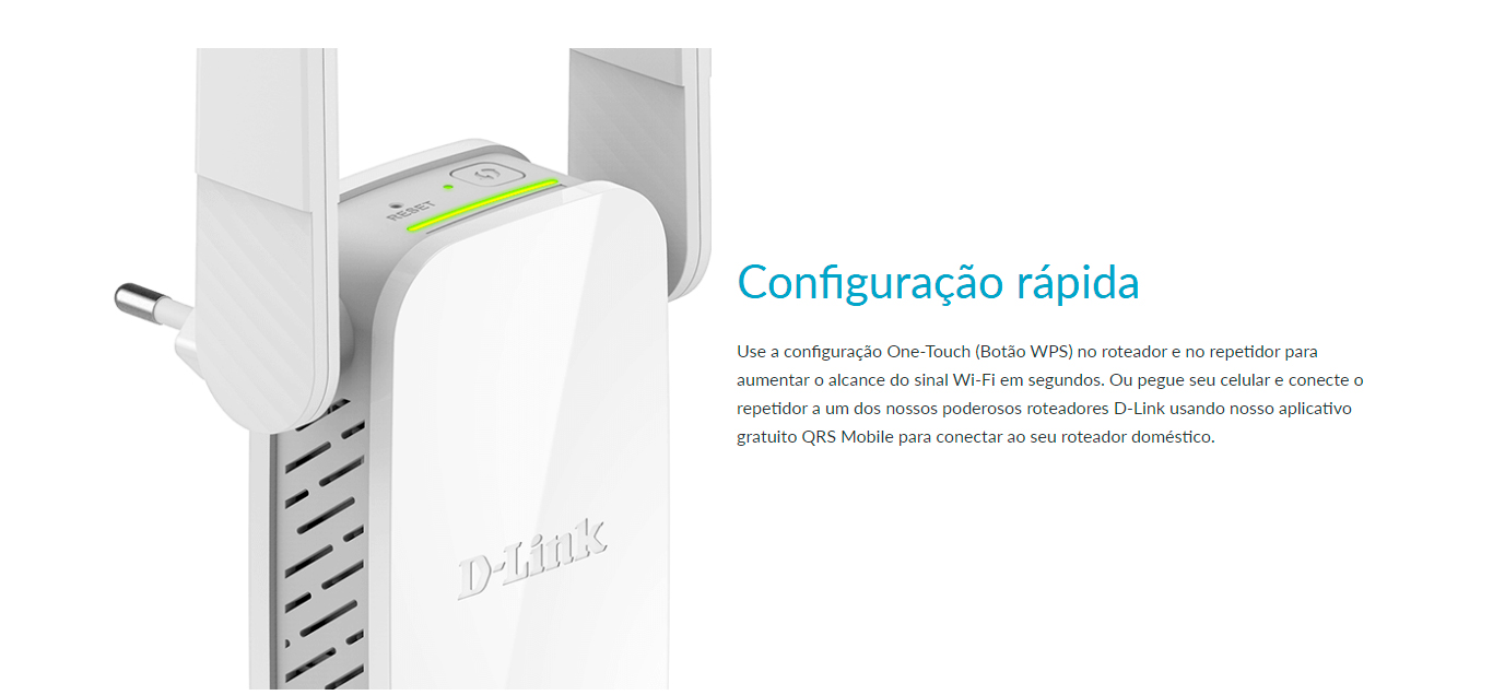 Repetidor Wi-Fi D-Link AC1200 1200Mbps Dual Band 2 Antenas - DAP-1610